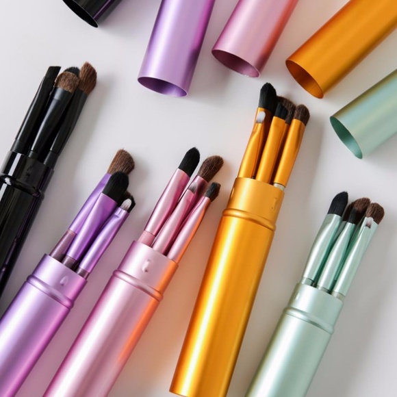 NEW 5pc Travel Makeup Brush Set W/Case - Picture 5 of 8